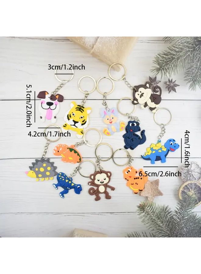 36pcs Polychrome Animal Keychains Ocean Jungle Dinosaur Mix Non Duplicate Party Gift Backpack Decoration - Image 2