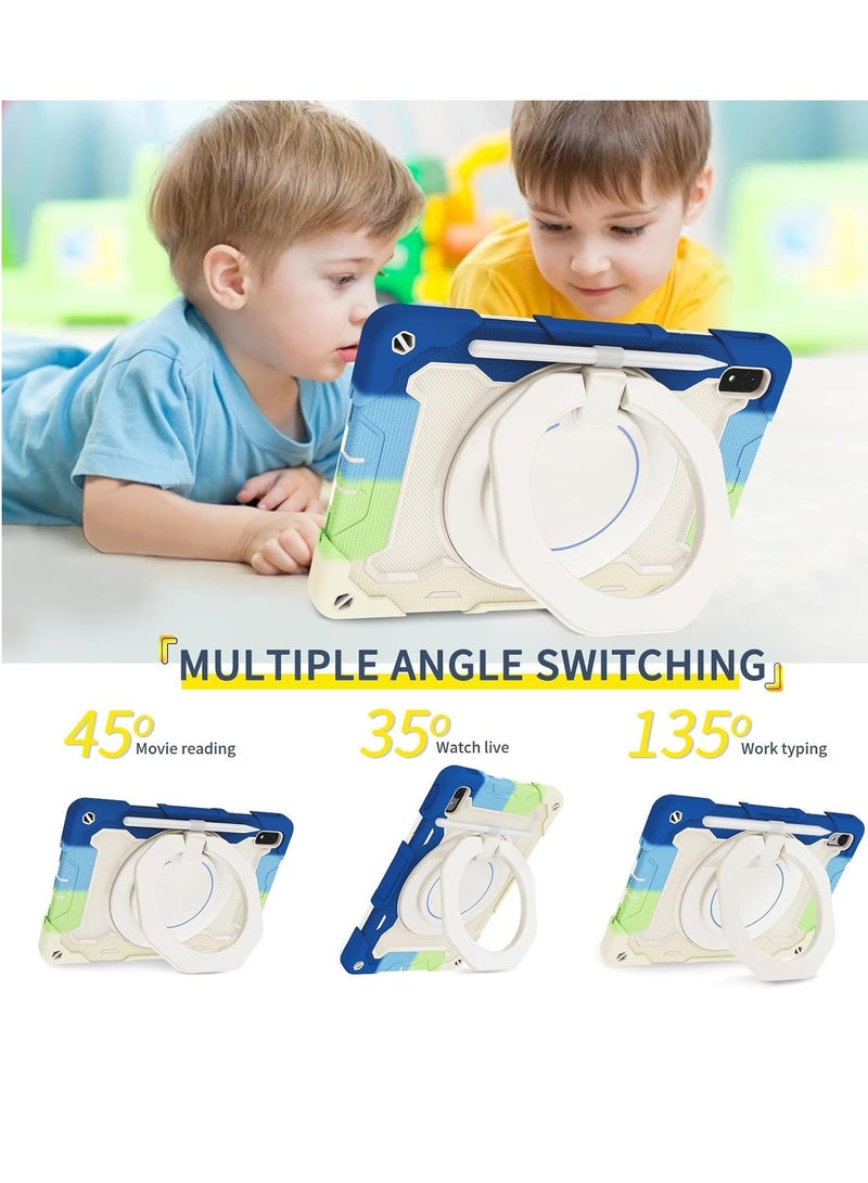 Tablet computer bag, children's protective cover for Xiaomi pad 6/6 Pro 11 inches (front pen slot) inch, 360° rotating handle bracket protective cover 3 in 1 anti-fall shell, anti-fall, shoulder str - Image 4