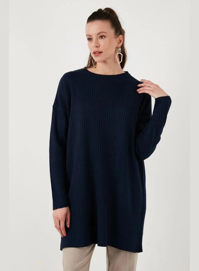 ليلا ليلى تريكو سويتر نسائي بياقة مستديرة