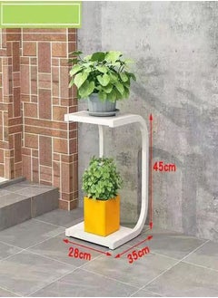 C&C Home رف أصيص زهور بتصميم عصري مكون من رفين لغرفة المعيشة  - Image 3