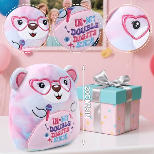 InIsaJace 10th Happy Birthday Stuffed Animal Gifts 8 Inches Double Digits Birthday Bear Plushies Gift in My Double Digits Era Plush Party Favors - Image 5