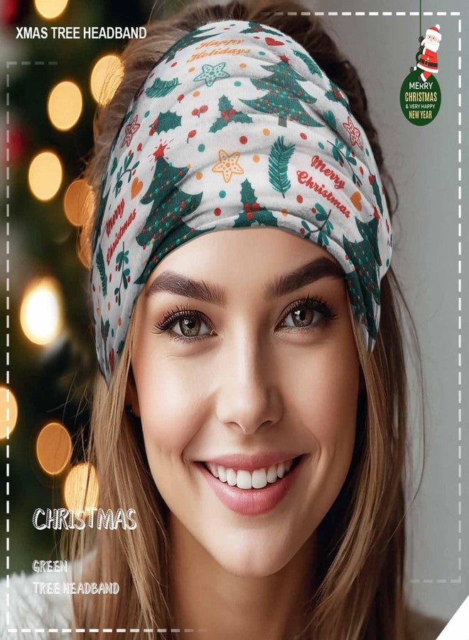 أولباي أطواق شعر أولبي لعيد الميلاد للنساء، أطواق شعر عريضة معقودة، أطواق شعر مرنة مانعة للانزلاق، أطواق شعر حمراء للتمارين الرياضية، أغطية رأس توربان، أوشحة شعر للجري واليوغا، إكسسوارات شعر لعيد الميلاد للنساء (عيد الميلاد أ) - Image 4