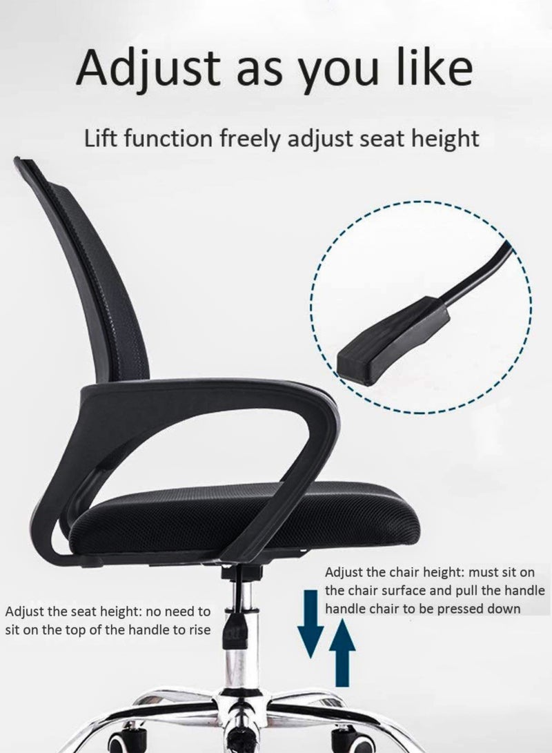 توشيونيكس كرسي مكتب شبكي فاخر للموظفين قابل للتعديل في الارتفاع، تصميم مريح لكرسي المكتب مع مسند ظهر شبكي مريح يدعم أسفل الظهر بتهوية ممتازة وآلية إمالة بزاوية 360 درجة، يوفر لك راحة مطلقة في مساحة العمل. مثالي للمكاتب المنزلية - Image 4