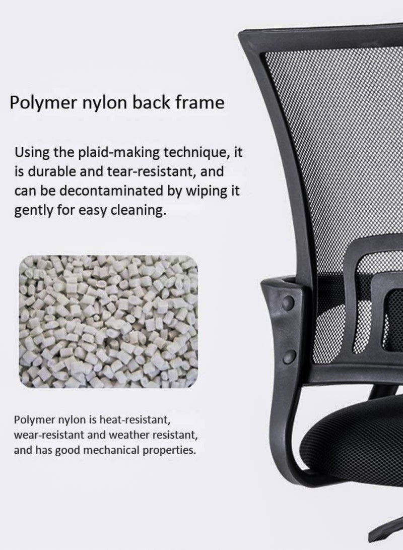 توشيونيكس كرسي مكتب شبكي فاخر للموظفين قابل للتعديل في الارتفاع، تصميم مريح لكرسي المكتب مع مسند ظهر شبكي مريح يدعم أسفل الظهر بتهوية ممتازة وآلية إمالة بزاوية 360 درجة، يوفر لك راحة مطلقة في مساحة العمل. مثالي للمكاتب المنزلية - Image 5