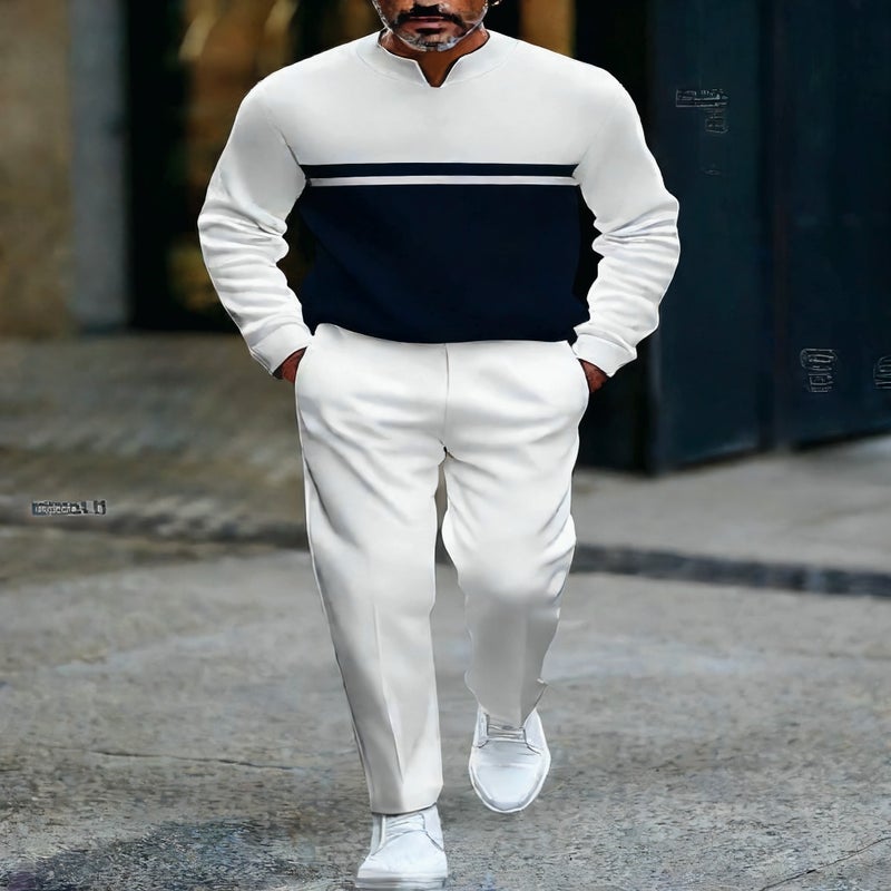 Men's Long Sleeve Hoodie and Jogger Set Zip Front Casual Tracksuit - Image 4