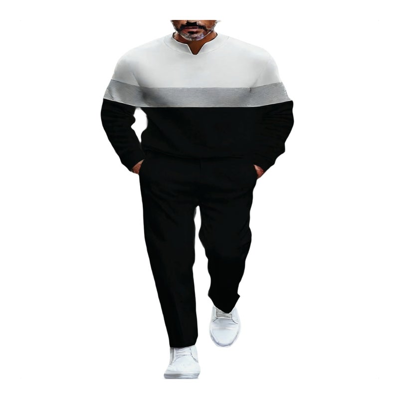 Men's Long Sleeve Hoodie and Jogger Set Zip Front Casual Tracksuit - Image 1