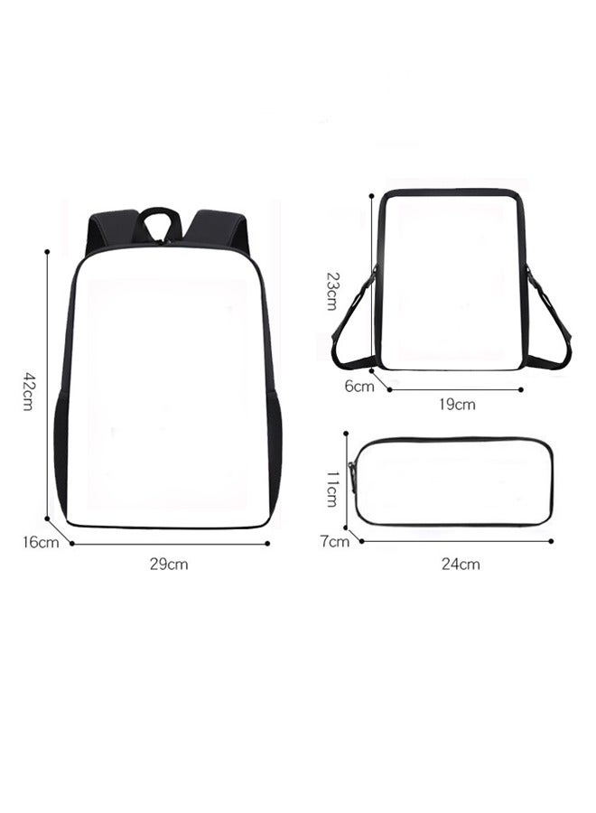 General Kuromi Sanrio Kuromi Two Shoulder Backpacks and Pencil Case Three-Piece Set Student Book Bag  - Image 2