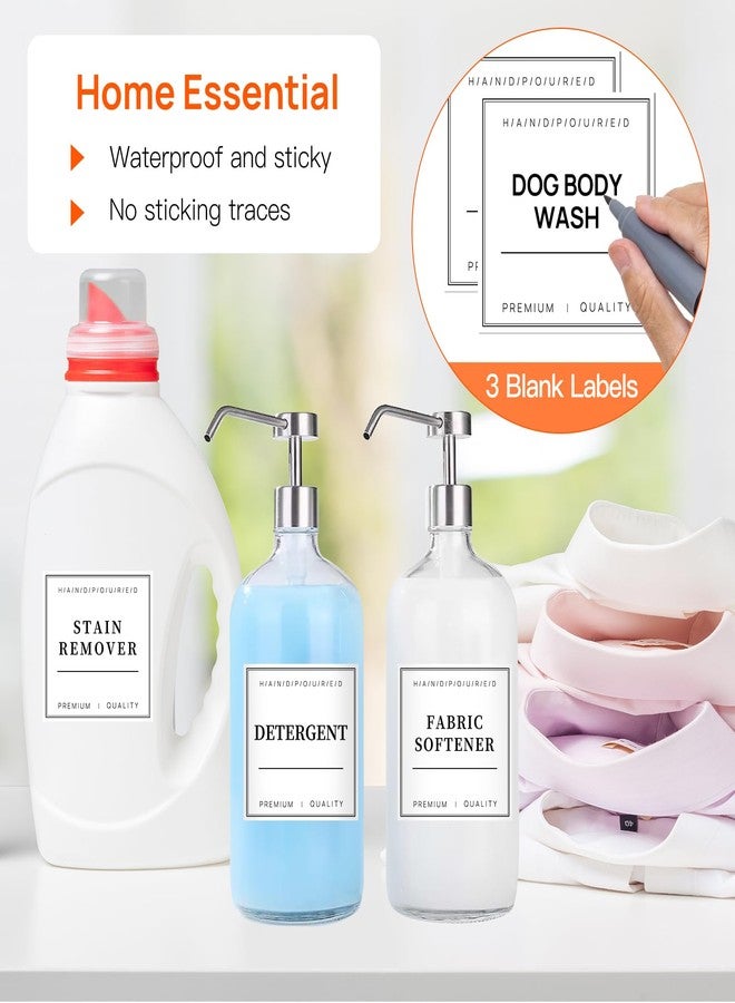 TESWEY 30PCS Waterproof Labels for Bottles, Minimalist Bathroom and Laundry Room Labels Set, Self-Adhesive Labels Stickers for Soap Dispenser and Laundry Jars, Hand Soap Shampoo Conditioner Label - Image 3