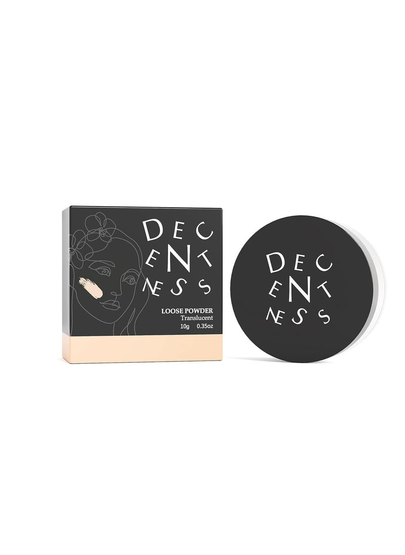 DECENTNESS Loose Powder,Fine Texture,Poudre Libre Fixant,Matte Makeup,Translucent,1 count,0.35 oz (Translucent) 