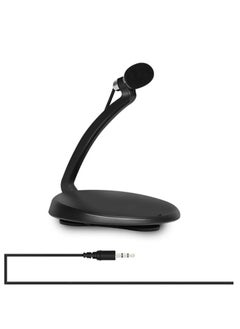 AMBERJACK Professional Condenser Sound Recording 3.5mm Jack Microphone with Base Holder, Cable Length Microphone For PC With On Off Switch 1.5m Cable.  - Image 1