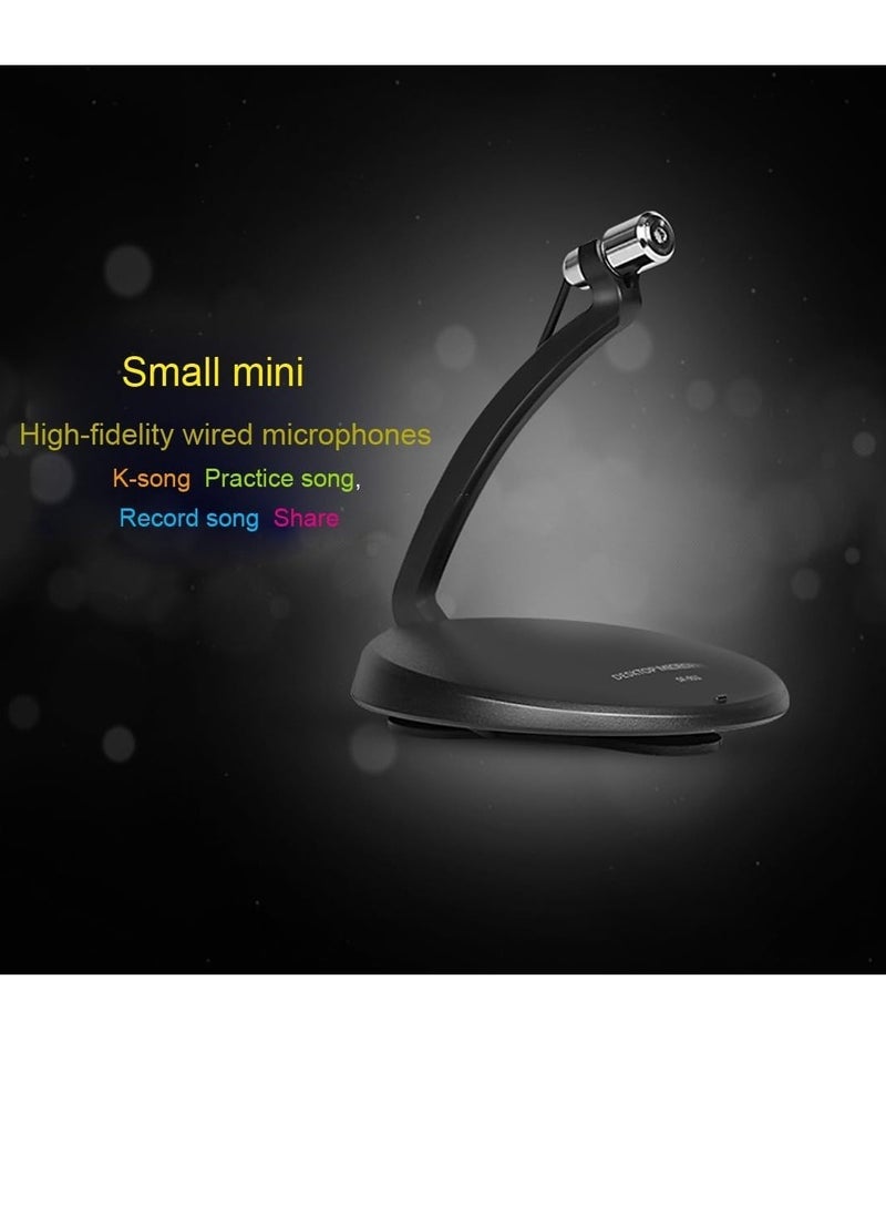 AMBERJACK - Professional Condenser Sound Recording 3.5mm Jack Microphone with Base Holder, Cable Length Microphone For PC With On Off Switch 1.5m Cable. - Image 1