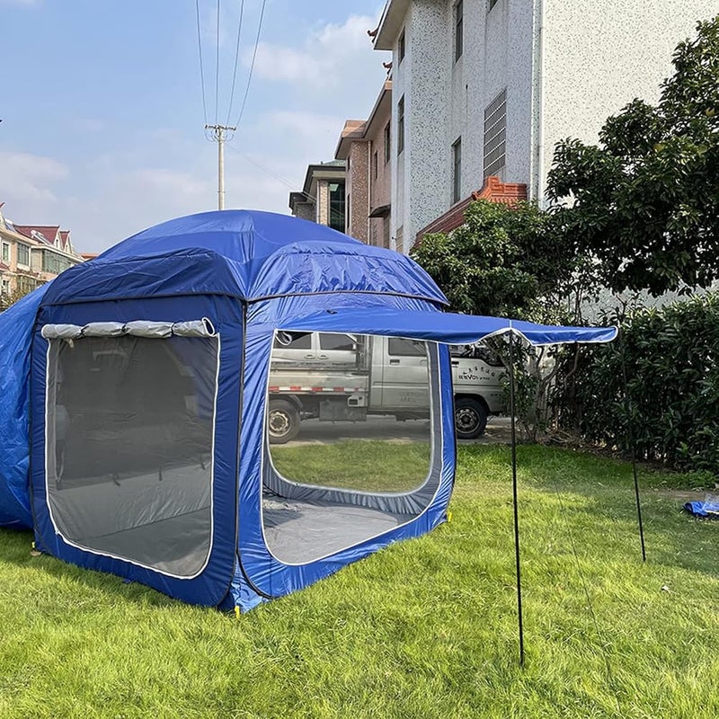 ARAST Up Car Rear Tent, SUV Tents for Camping Car Tents for Campers Multipurpose Truck Tent Camping Tent Connected to Vehicle Universal Fit (Blue 200X200X200CM) LEOWE - Image 2