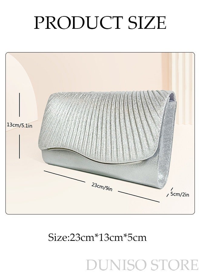 DUNISO Women Shiny Glitter Evening Clutch Crossbody Bag Envelope Handbag Chain Purse for Wedding Formal Cocktail Party - Image 4