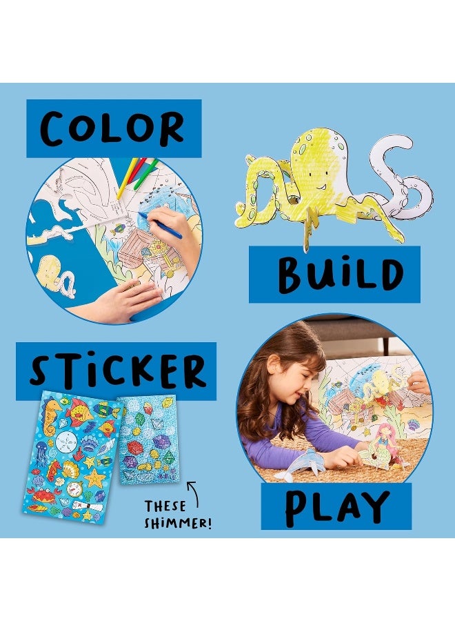 Creativity for Kids Wonder Worlds 3D Coloring Craft Kit: Underwater Adventure - Arts and Crafts for Kids Ages 5-7+, DIY Kit and Art Set for Kids, Kids Gifts for Boys and Girls - Image 4