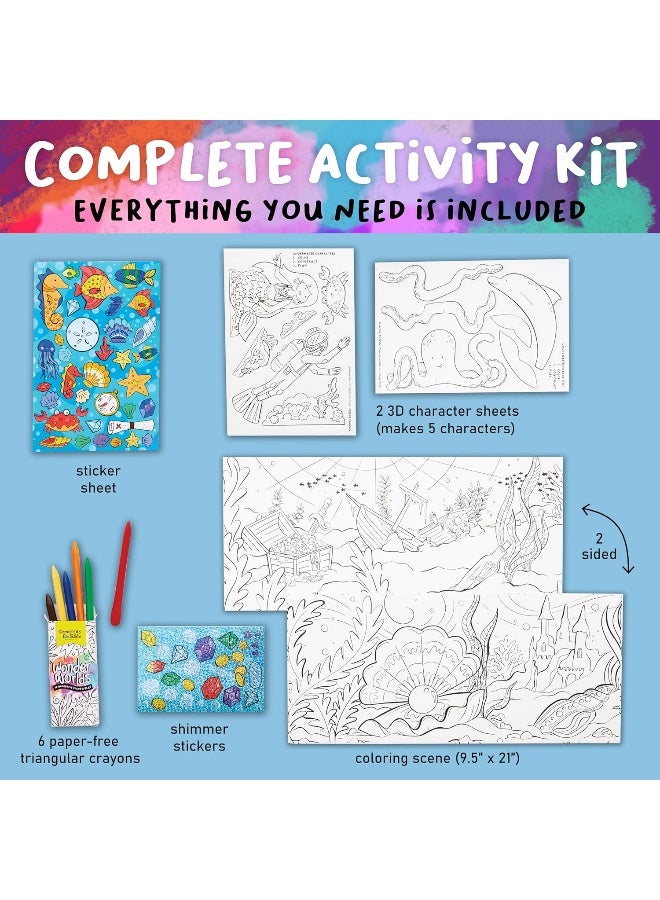 Creativity for Kids Wonder Worlds 3D Coloring Craft Kit: Underwater Adventure - Arts and Crafts for Kids Ages 5-7+, DIY Kit and Art Set for Kids, Kids Gifts for Boys and Girls - Image 3