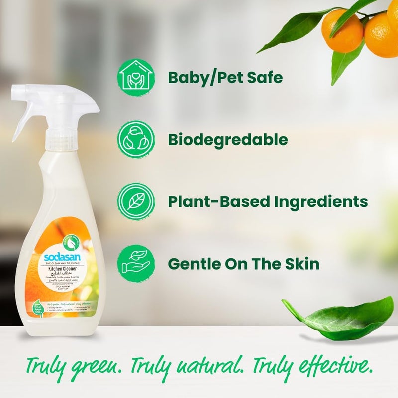 sodasan سبراي منظف المطبخ الطبيعي 100% من سوداسان - 500 جرام برائحة الحمضيات - Image 3