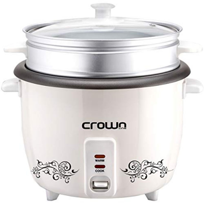 RC-170 Rice Cooker with Steamer for home kitchen use, aluminum body with non-stick coated pan, white color, 1.8L capacity and 700W fast cooking - Image 1