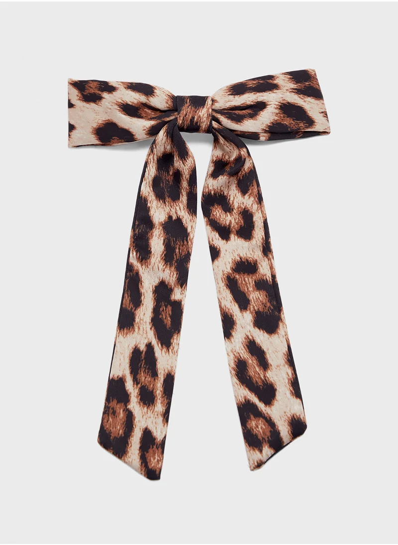 MANGO Leopard bow hair clip
