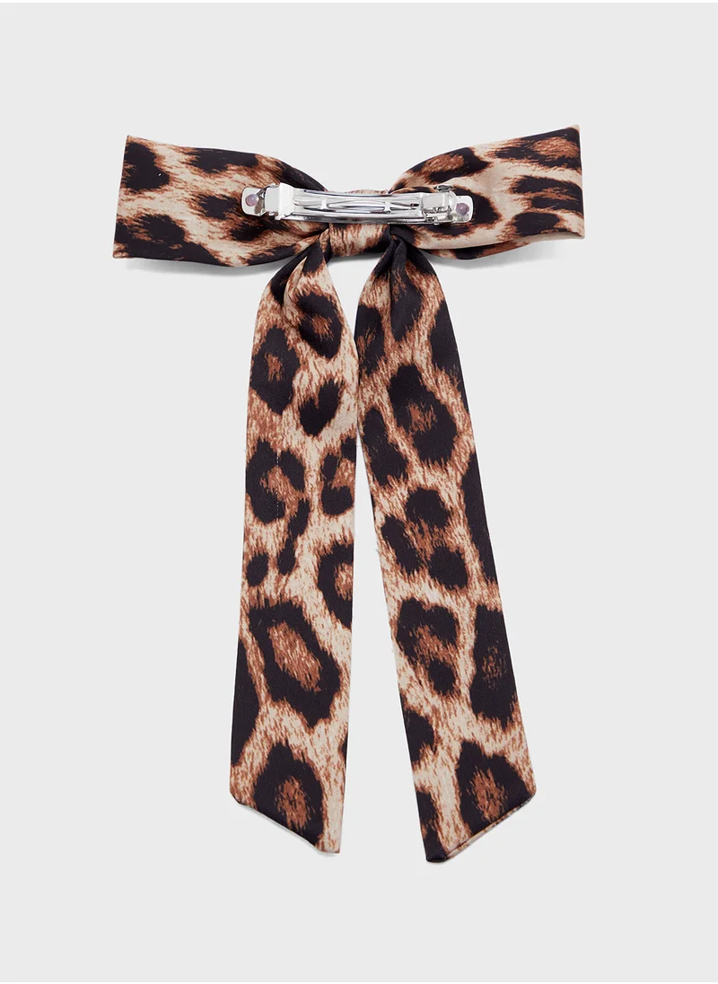 MANGO Leopard bow hair clip