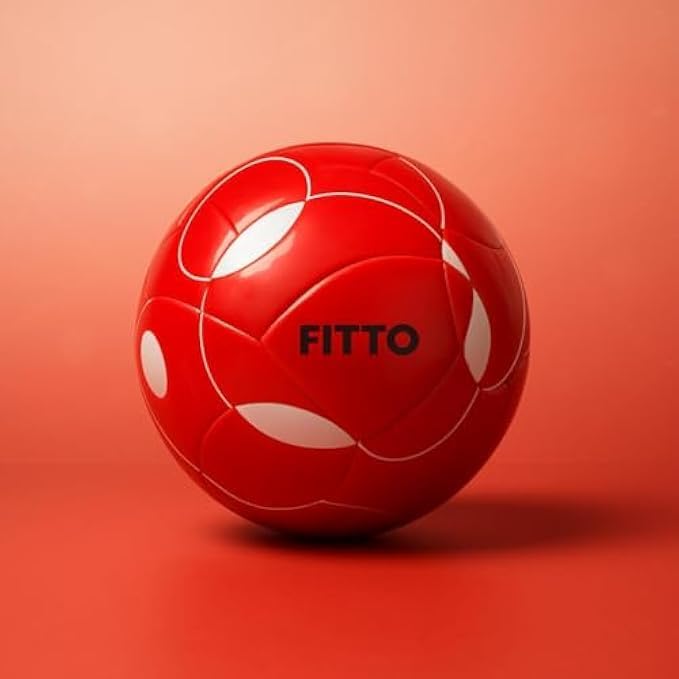 Fitto Football Soccer Ball Assorted Designs and Colors - Indoor Outdoor Training & Match Ball for Kids Teens Adults - Image 1