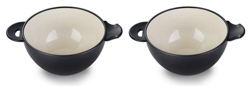 Ozeri Earth Ramen Bowl Set  Made from Plant-Derived and Other Natural Materials 993 ml  One Size  Black with Beige  6-Piece - Image 5