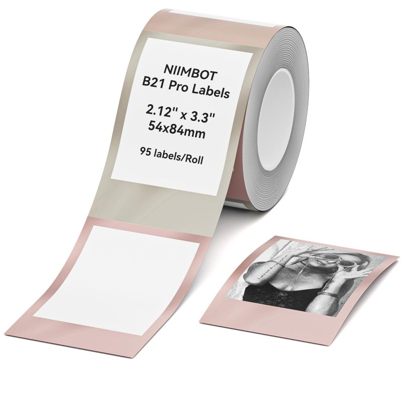 NIIMBOT Photo Labels for B21 Pro/B1 Pro/B2 Pro Label Maker, 2.13'' x 3.31''(54 x 84mm), Thermal Picture Paper, Idea for Photo Sticker, DIY Crafts, Study Notes, Gift, Journal Labeling - Image 1