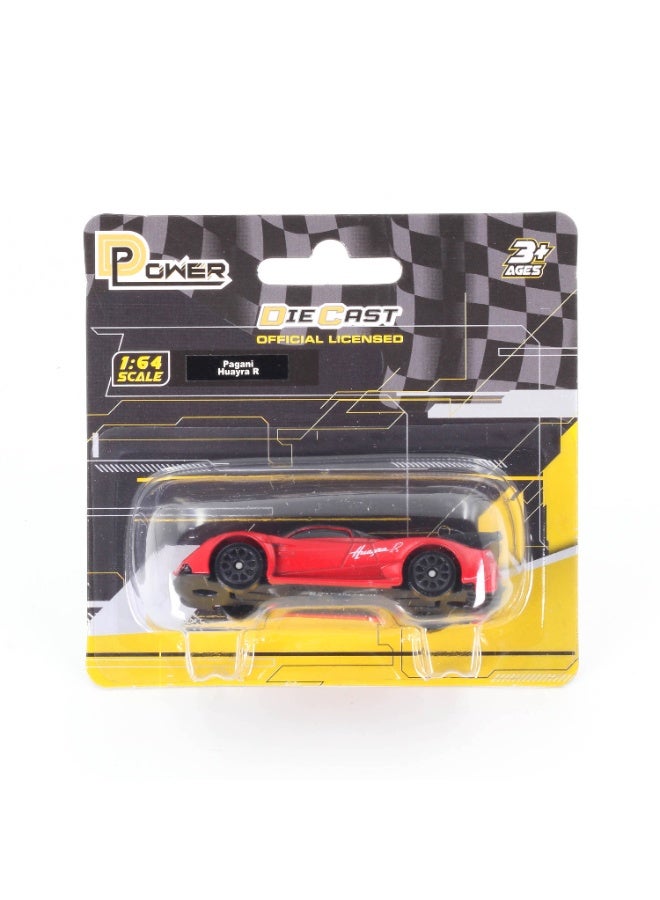 D-Power 1:64 نموذج مصبوب من باجاني هويرا R باللون الأحمر المطفأ - سيارة سوبركار مصغرة قابلة للجمع - Image 4