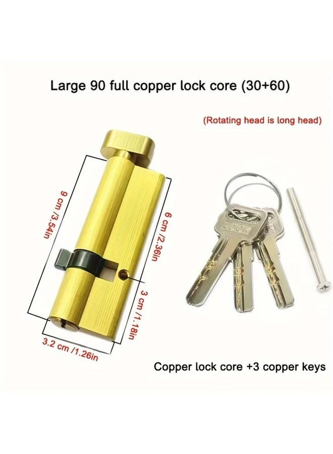 قفل باب معدني ثقيل عصري أسود مقبض رافعة أسطواني مفتاحي 85 × 35 - Image 4