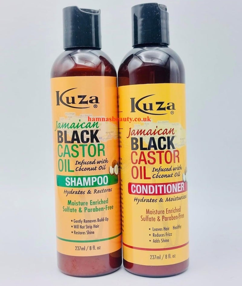 HB Kuza Jamaican Black Castor Oil Shampoo Conditioner Set 237ml Each