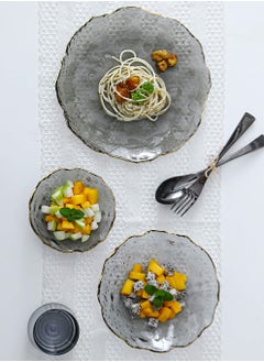 Shuer 3-Piece Glass Dinner Plates Set Clear Suit for Birthday, Party, Wedding  - Image 2