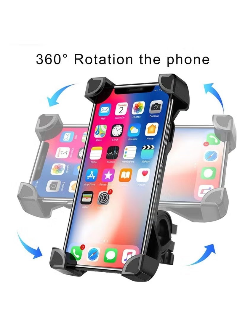 EarlDom EH141 Universal 360° Rotating Bike & Scooter Phone Holder | Adjustable Handlebar Mount, Secure Grip, Shockproof Design, Easy Installation – Black - Image 3