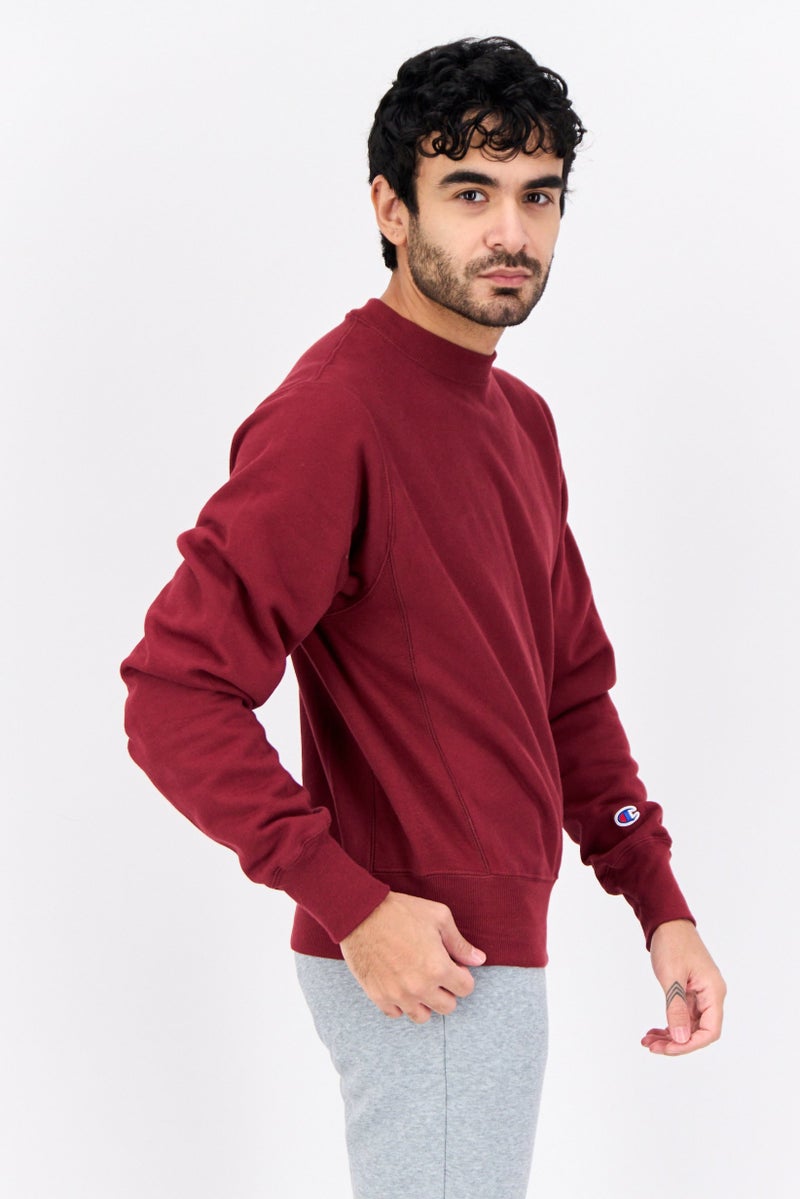 Champion Men Sportswear Fit Long Sleeve Outdoor Sweatshirts, Maroon - Image 2