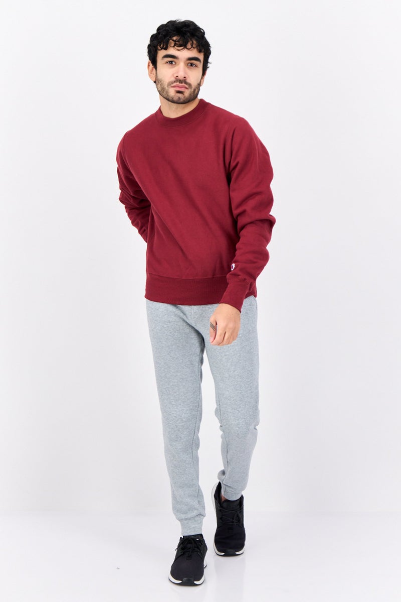Champion ملابس رياضية للرجال بأكمام طويلة مناسبة، خارجي، سويت شيرت، مارون - Image 4