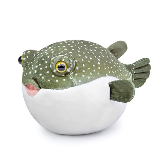 ZHONGXIN MADE Simulation Pufferfish Plush Toy Real Life Pufferfish Plush Toy LifelikeSea Animals Puffers Stuffed Toys Soft Aquarium Fish DollsGifts for Kids9 Inches - Image 1