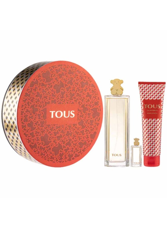 Tous توس للنساء مجموعة عطر 90 مل + عطر 10 مل + بل 150 مل
