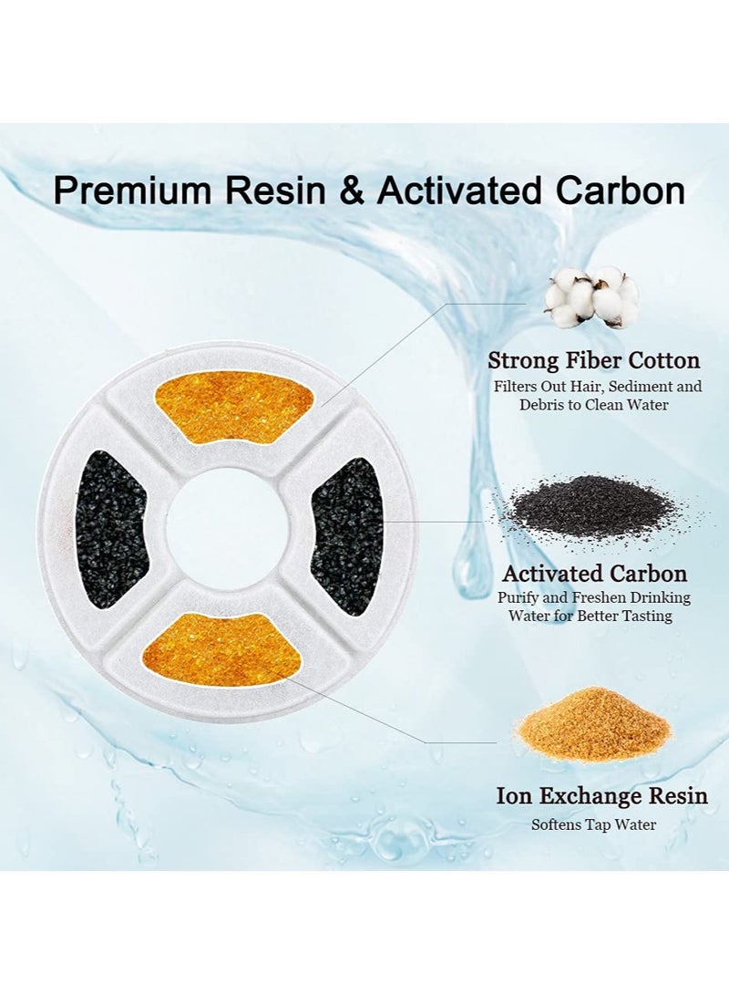 لغة مجموعة فلاتر بديلة لنافورة مياه الحيوانات الأليفة (12 قطعة) – تناسب موزع الماء الزهري سعة 3 لتر، متوافقة مع نافورة المياه التلقائية للقطط والكلاب - Image 3