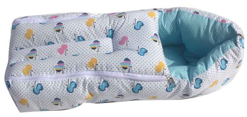 AMARDEEP Blue Baby Quilt & Sleeping Bag Cum Carry Bag – Soft, Cozy, Portable Baby Bedding for Newborns, Infants – 64x41 cm, Stroller, and Sleeping Time - Image 4