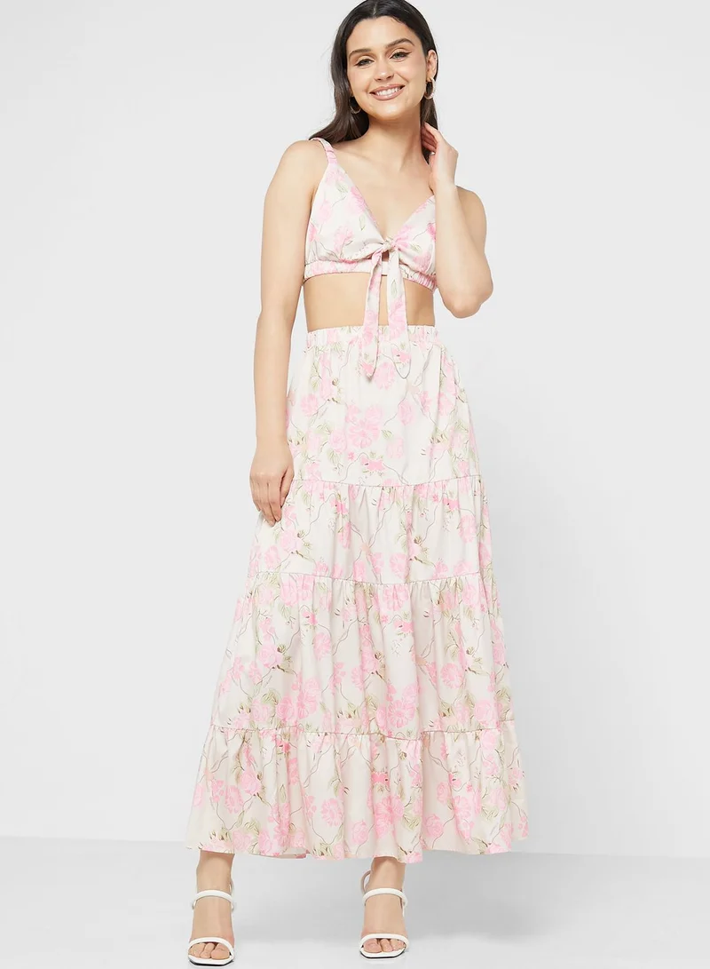 Ginger Printed Skirt And Top Set