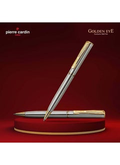 pierre cardin Golden Eye Chrome Nikel Premium Ball Pen With Twist Mechanism | Luxurious Gold Finish Clip | Ideal For Christmas, New Year & Corporate Gifting  - Image 5