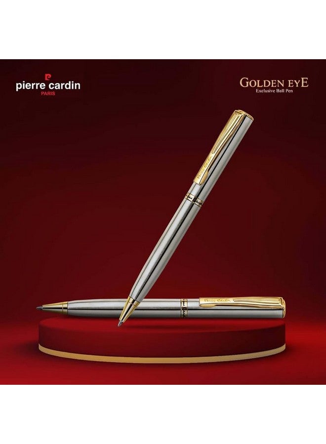 pierre cardin Golden Eye Chrome Nikel Premium Ball Pen With Twist Mechanism | Luxurious Gold Finish Clip | Ideal For Christmas, New Year & Corporate Gifting - Image 5