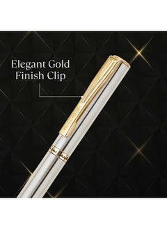 pierre cardin Golden Eye Chrome Nikel Premium Ball Pen With Twist Mechanism | Luxurious Gold Finish Clip | Ideal For Christmas, New Year & Corporate Gifting  - Image 4