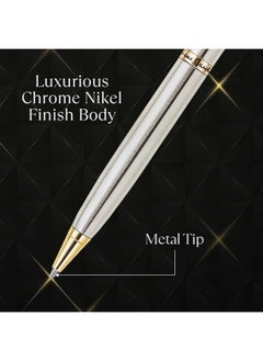 pierre cardin Golden Eye Chrome Nikel Premium Ball Pen With Twist Mechanism | Luxurious Gold Finish Clip | Ideal For Christmas, New Year & Corporate Gifting  - Image 3