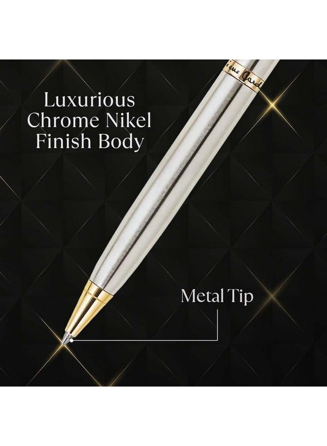 pierre cardin Golden Eye Chrome Nikel Premium Ball Pen With Twist Mechanism | Luxurious Gold Finish Clip | Ideal For Christmas, New Year & Corporate Gifting - Image 3