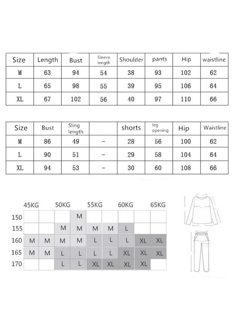 Generic - 7pcs pajamas set for women in all seasons imitation silk pajamas set - Image 1