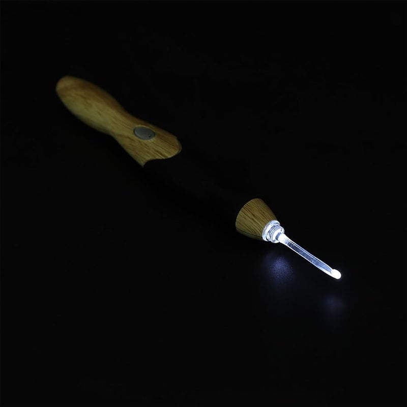 EVGATSAUTO 9 في 1 مجموعة خطاف كروشيه LED قابلة لإعادة الشحن عبر USB مع حامل ثلاثي - Image 4