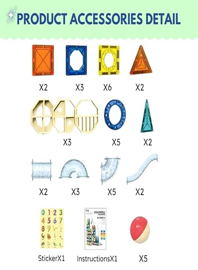 Magnetic Marble Run Set – 42 Pieces STEM Toy for Kids - Image 1