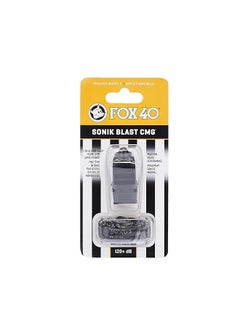 Fox 40 Sonik Blast CMG Official Whistle with Break Away Lanyard (Black)  - Image 1