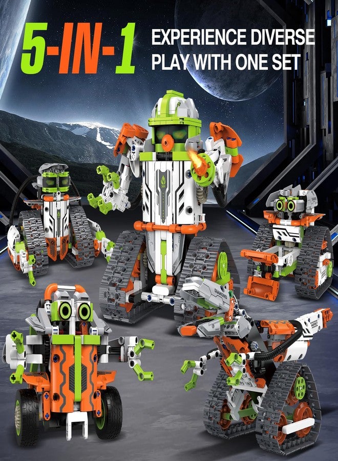 anysun 5 in 1 STEM Robot Building Kit, Dinosaur Building Toys for Kids Age 8-12, Remote & APP Controlled, Educational Robotics Science Toy for Boys Girls Christmas and Birthday - 539pcs - Image 2