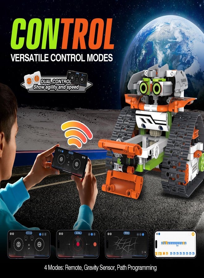 anysun 5 in 1 STEM Robot Building Kit, Dinosaur Building Toys for Kids Age 8-12, Remote & APP Controlled, Educational Robotics Science Toy for Boys Girls Christmas and Birthday - 539pcs - Image 5