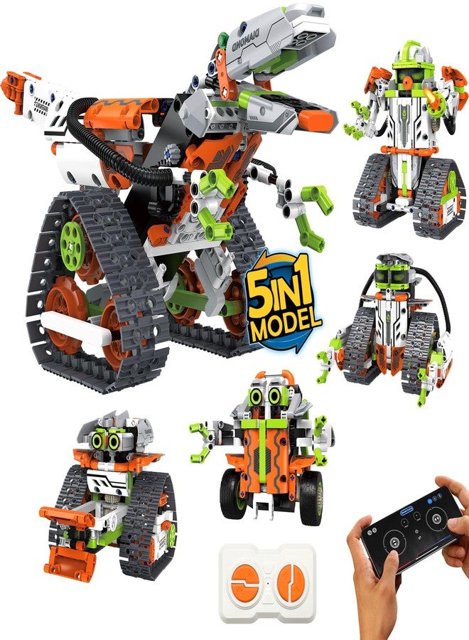 anysun 5 in 1 STEM Robot Building Kit, Dinosaur Building Toys for Kids Age 8-12, Remote & APP Controlled, Educational Robotics Science Toy for Boys Girls Christmas and Birthday - 539pcs - Image 1